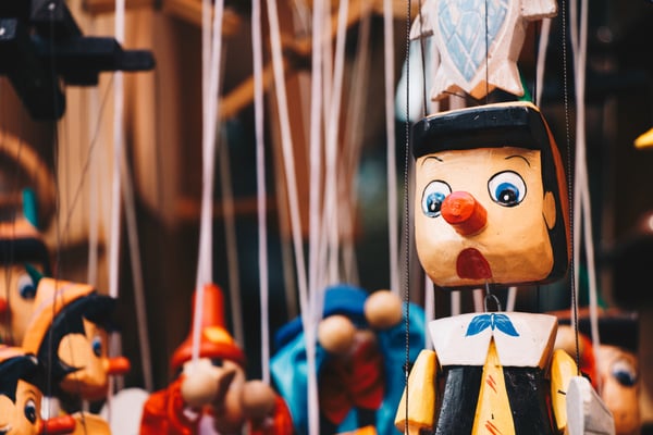 Wooden Pinocchio Doll with His Long Nose